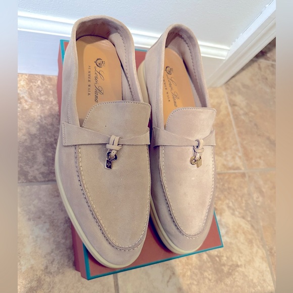 Loro Piana | Shoes | Loro Piana Summer Charms Walk Suede Loafers Nude |  Poshmark